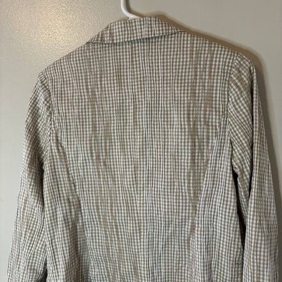 Cabi Plaid Jacket Blazer Tan Beige Textured Crinkle Style 346 Sz Medium - Picture 7 of 7